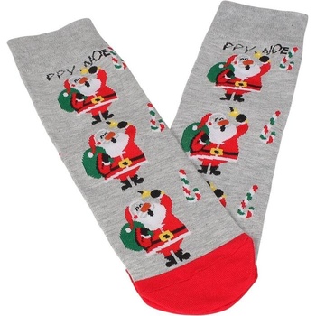 Мъжки сиви чорапи с Дядо Коледа
