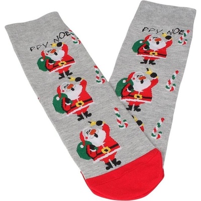 Мъжки сиви чорапи с Дядо Коледа
