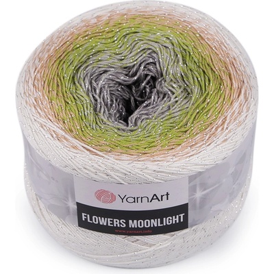Prima-obchod Pletací příze Flowers Moonlight s lurexem 260 g, barva 12 (3274) bílá šedá