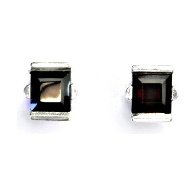 Čištín Zlaté náušnice,přírodní granát, bílé i žluté zlato - VE 16