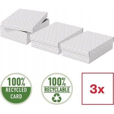 628284 Úložný a darčekový box stredný biely 3ks Esselte Home
