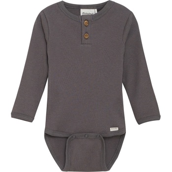 Minymo Детско ежедневно термо бельо Minymo Kid's Body L/S Rib Everyday base layer - Dark Gull Grey - размер 62 (EU) (714-1645-0112)
