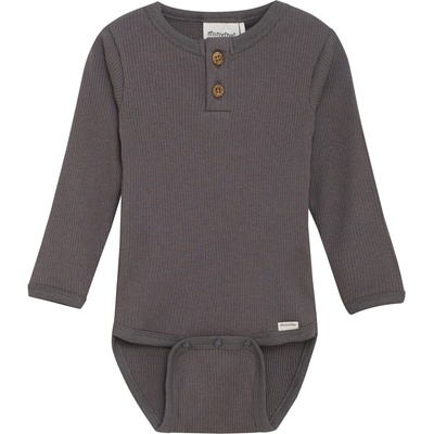 Minymo Детско ежедневно термо бельо Minymo Kid's Body L/S Rib Everyday base layer - Dark Gull Grey - размер 62 (EU) (714-1645-0112)