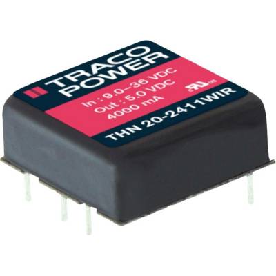 TracoPower THN 20-7213WIR DC/DC měnič napětí 15 V/DC 1.33 A 20 W