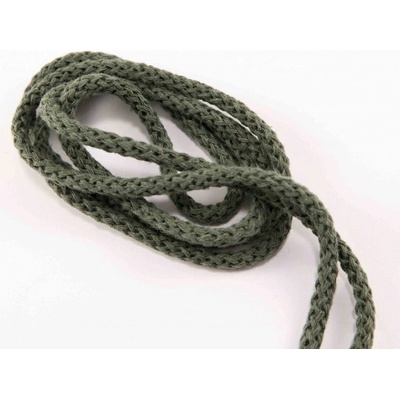 Bavlnená odevná šnúra - khaki - priemer 0,5 cm