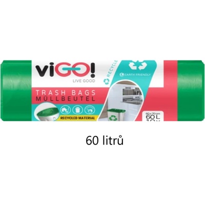 viGO! Pytle 60 l 28 µm 10ks zelené