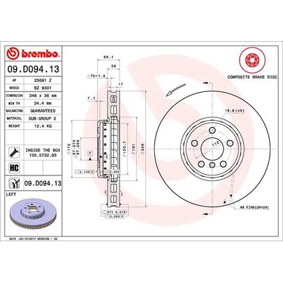 09.D094.13 BREMBO Brzdový kotouč – Sleviste.cz