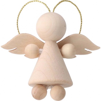 ČistéDřevo Dřevěná vánoční figurka andílek