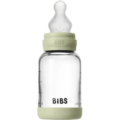 BIBS Стъклена бебешка бутилка Bibs - Със силиконов биберон, 120 ml, Sage (50191250)