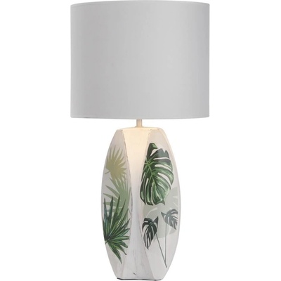 Candellux Бяло-зелена настолна лампа с текстилен абажур (височина 59 cm) Palma - Candellux Lighting (41-79978)