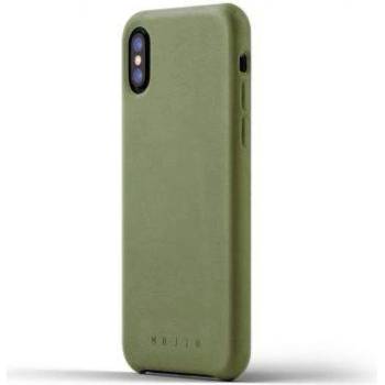 Mujjo Leather Case - кожен (естествена кожа) кейс за iPhone XS, iPhone X (маслинен)