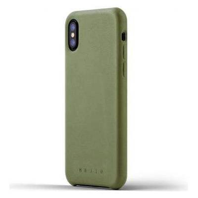 Mujjo Leather Case - кожен (естествена кожа) кейс за iPhone XS, iPhone X (маслинен)