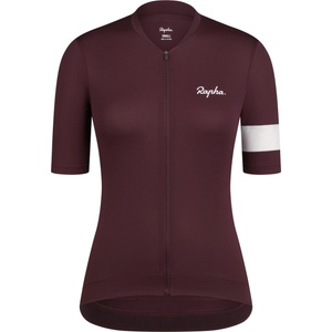 Rapha Дамска фланелка с къс ръкав за колоездене Rapha Women's Core Lightweight Jersey Cycling jersey - Mahogany / White (156-2651-0613)