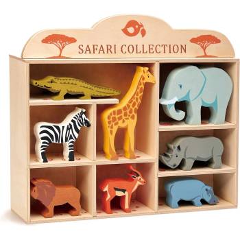 Tender Leaf Комплект дървени фигурки Tender Leaf Toys - Диви животни в поставка (TL8475)