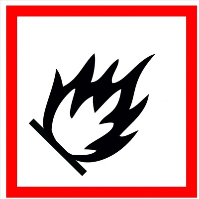 Walteco Symbol GHS 02 – HOŘLAVÉ 100x100mm, samolepka , 20136