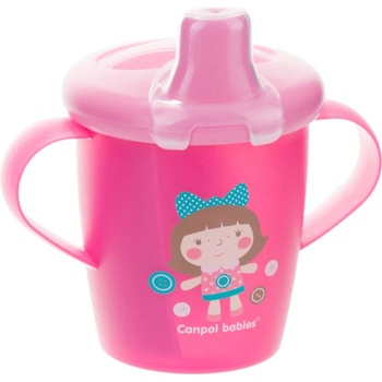 Canpol babies Неразливаща се чаша с твърд накрайник Canpol - Toys, 250 ml, Розова (31/200_pin)