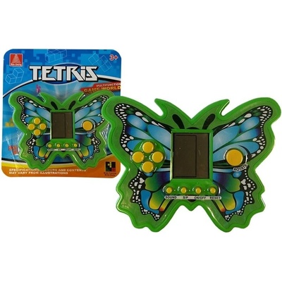 LEAN TOYS Elektronická hra Tetris v tvare motýľa zelená