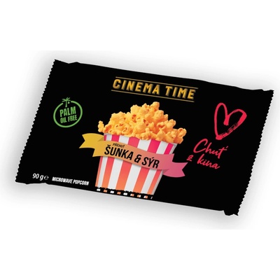 Cinema Time Mikrovlnný popcorn Premium šunka a sýr 90 g