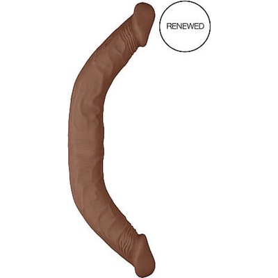 RealRock Double Dong 18 dvojité dildo 46 cm tmavé prírodné