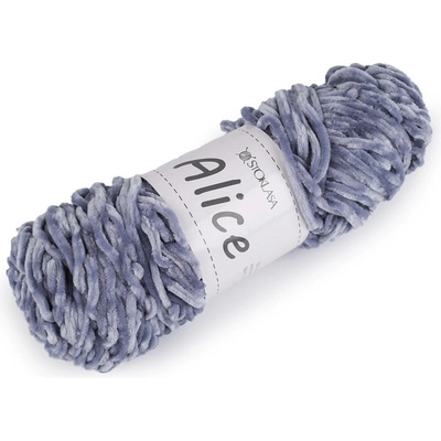 Pletací žinylková příze Alice 100 g Varianta: 26 modrošedá sv., Balení: 1 ks 57855/147357/273339