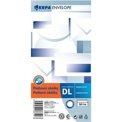 Obálka poštová samolepiaca DL - 50ks - 110x220mm