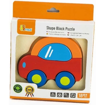 Image 1 of Viga Toys Детски пъзел Viga - Кола, 5 части (50172)