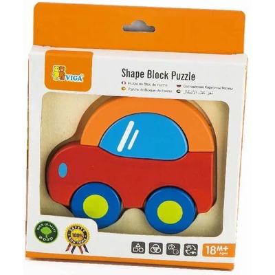 Viga Toys Детски пъзел Viga - Кола, 5 части (50172)