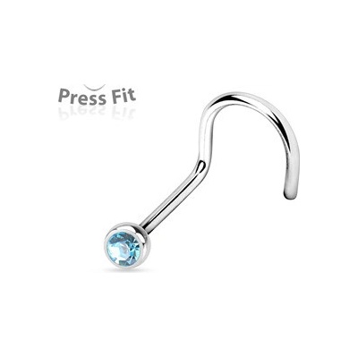 Šperky4U zahnutý piercing do nosu zirkon N1122Q-025