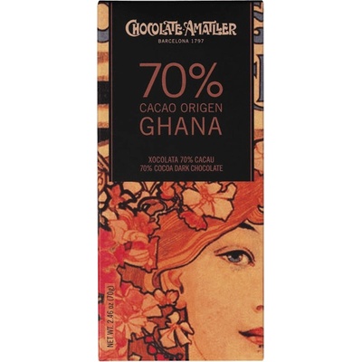 Chocolate Amatller 70% Ghana, 70 g