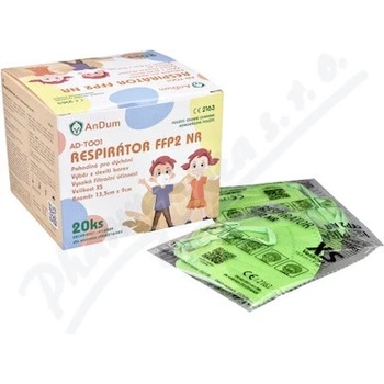 AnDum FFP2 NR respirátor pro děti zelený 20 ks