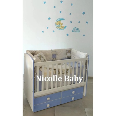 Дейзи Нов Бебешка кошара Деси 60/120 бял+син