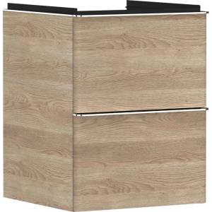 Hansgrohe Xelu Q - Шкафче за умивалник, 63x48x50 см, 2 чекмеджета, естествен дъб/хром 54021000 (54021000)