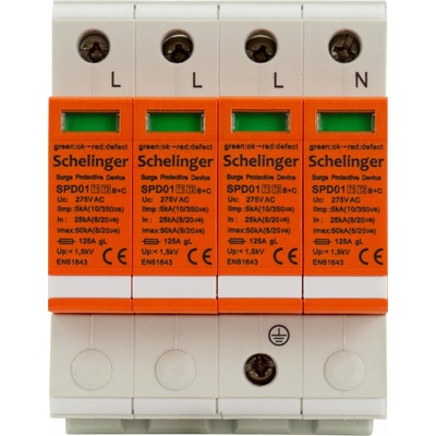 Ochrana proti přepětí Schelinger B+C 4P 5kA (10/350) T1+T2 A51-SPD01-4P-B+C