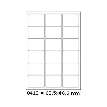 CDRmarket Самозалепващи етикети 63, 5 x 46, 6 mm, 18 етикети A4, 100 листа (R0ECO.0412A)