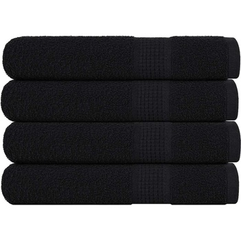 vidaXL Кърпи за сауна 4 бр черни 80x200 см 360 gsm 100% памук (136960)