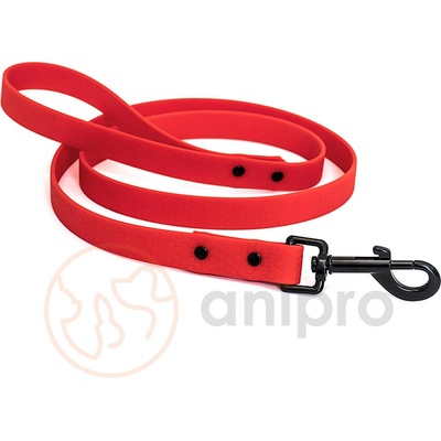 Anipro Hexagon - Повод лента хексагон за кучета, 20мм/120см червен с черна карабинка