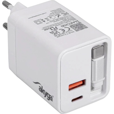Akyga AK-CH-30 65W стенно зарядно устройство, бяло (AK-CH-30)