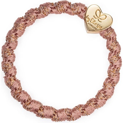 By Eloise London Woven Gold Heart Ластик за коса за жени цвят Rosé