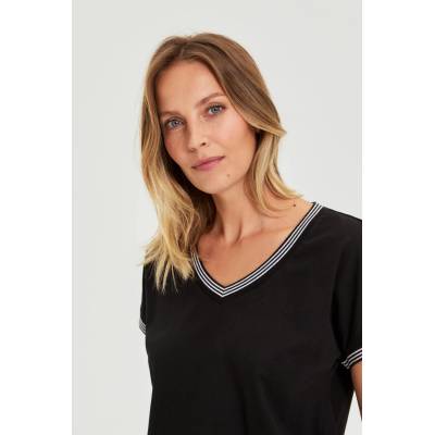 Moodo Черна памучна блуза Moodo Moodo | Cheren | ЖЕНИ | 40