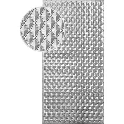 Plech pozinkovaný, 2000 x 1000 x 1,2 mm, 3D vzor guľa-ihlan