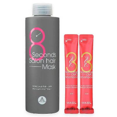 Сет от маска салонен ефект 8 секунди за коса и шампоан с аминокисели Masil 8 Seconds Salon Hair Mask SET