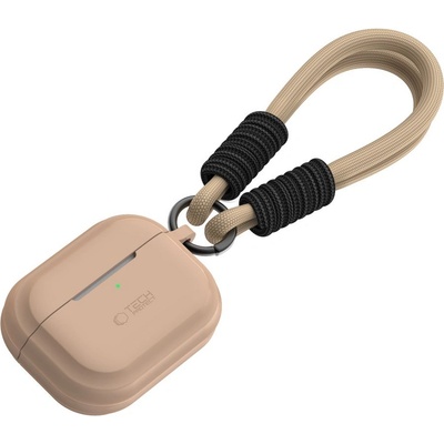 Tech-Protect Силиконов кейс с ремък за AirPods Pro 1 / 2 от Tech Protect Silicone Rope - Cafe Latte (5906302313235)