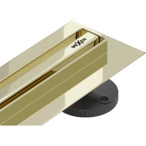 Mexen Flat 360° Slim линеен въртящ се сифон 50 см, златен - 1541050 (1541050)