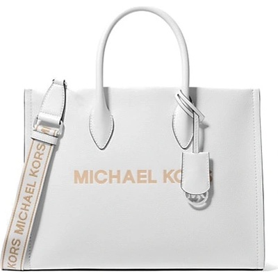 Michael Kors Mirella medium kožená kabelka bílá