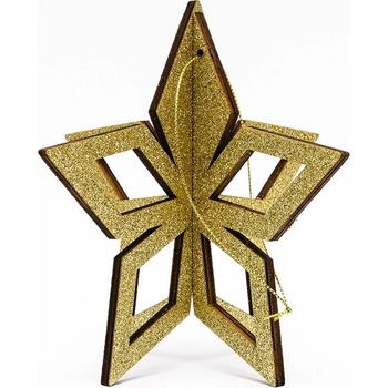 Decoled zlatá hviezda 3D 15 cm