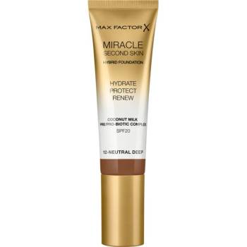 MAX Factor Miracle Second Skin овлажняващ крем SPF 20 цвят 12 Neutral Deep 30ml