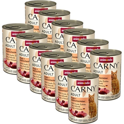 Animonda Carny Adult - Пуйка и пилешки дроб 12 x 400 г
