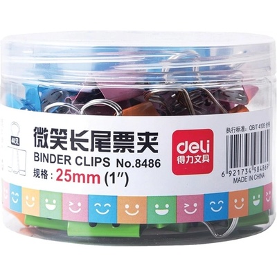 DELI Smile-1 25mm 48pcs щипка за хартия DEL08486 (DEL08486)