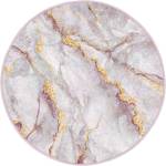 Mila Home Светлорозов/в златист цвят кръгъл килим подходящ за пране ø 120 cm Marble - Mila Home (HaliYuv-Comfort-3124-120x120)