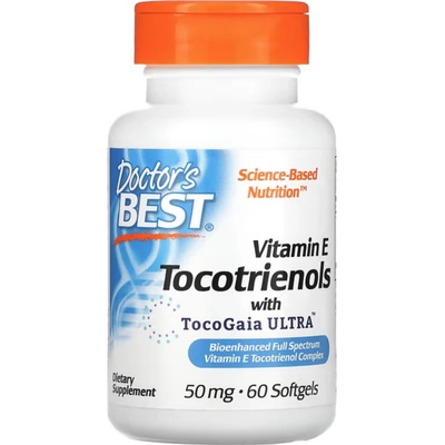Doctor’s Best Vitamin E Tocotrienols, 50 mg, 60 softgelových kapslí
